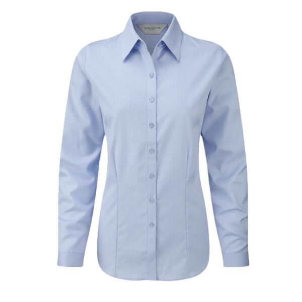 Russell Collection Ladies Long Sleeve Herringbone Shirt Thumbnail