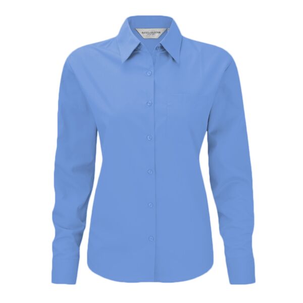 Russell Collection Ladies Long Sleeve Easy Care Poplin Shirt Thumbnail
